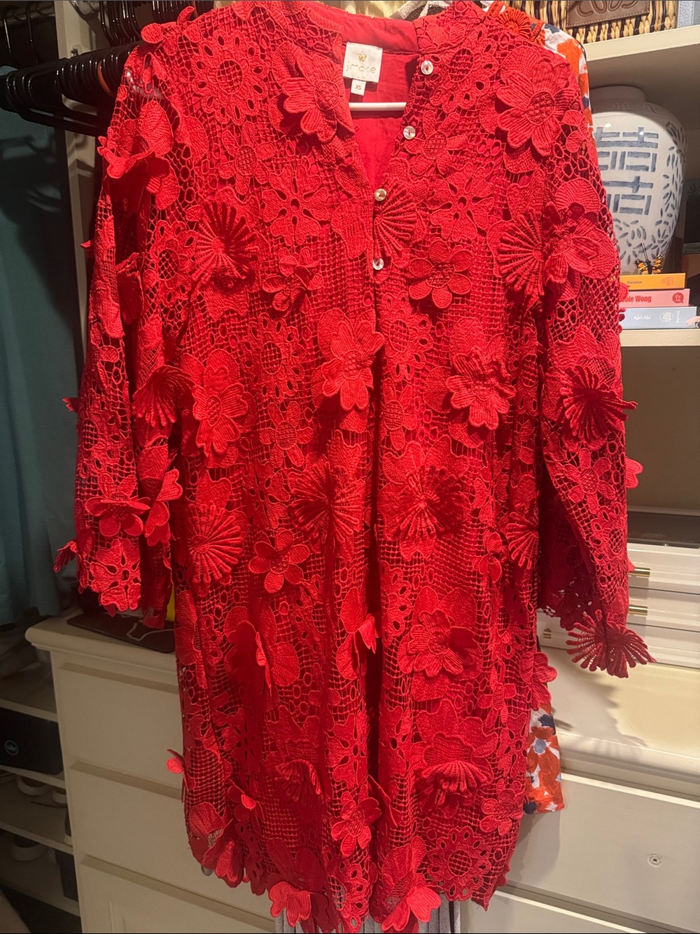 J. Marie Collections Seraphina Dress in Red EUC
